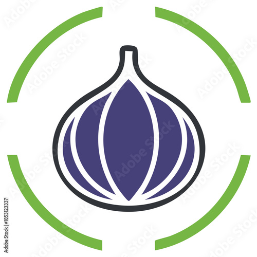 Fig Illustration with Green Circle Segments Simple Minimalist Design