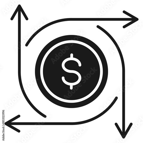 Crowdfunding Glyph Icon Vector Illustration