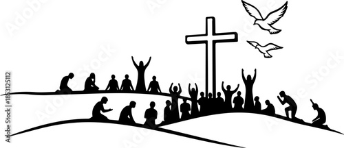 Christian Cross with Draped Cloth