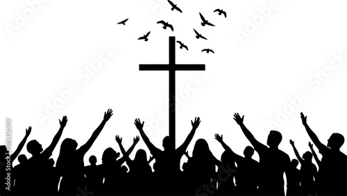 Christian Cross with Draped Cloth