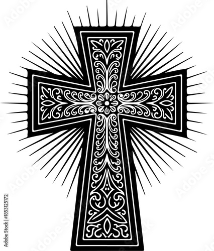 Christian Cross with Draped Cloth