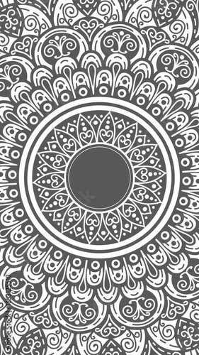 Floral pattern . Decorative mandala design. Ornament of flowers and leaves. Seamless loop footage.