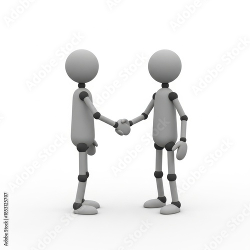 Two figures shaking hands
