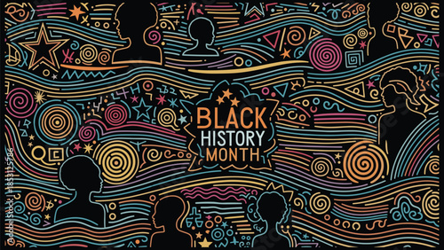 Black History Month Abstract Pattern Set – Modern African Culture Line Art