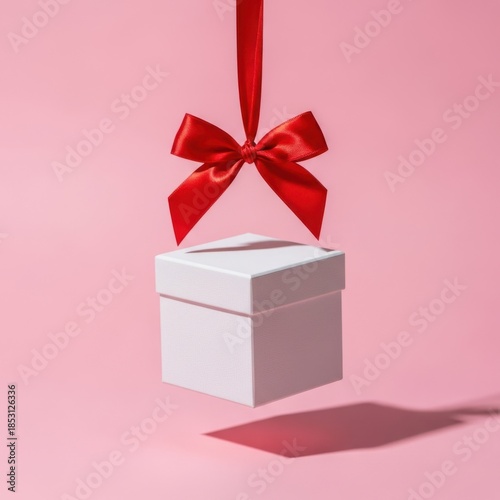 Elegant gift box with red bow