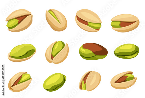 Pistachio nuts  vector logo isolated on white background.	
