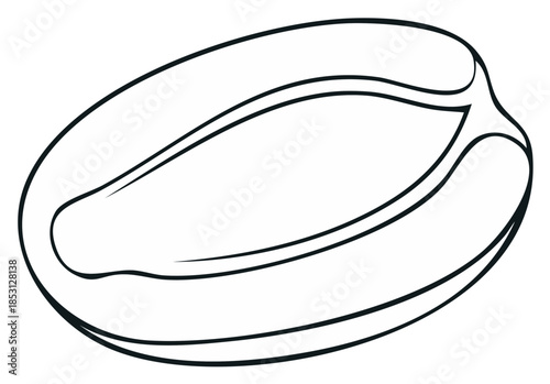 Peanut Outline Illustration Simple Drawing, Food Concept for Graphic Design and Coloring Pages