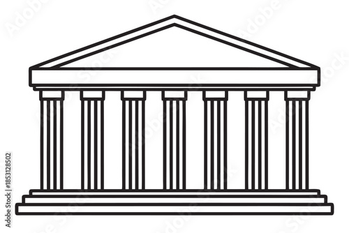 Elegant Parthenon Vector Illustration with Classic Marble Texture and Refined Design Elements