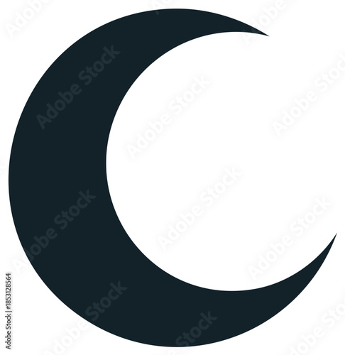 Waning Crescent Moon Celestial Body Lunar Phase Dark Blue Shape Simple Icon