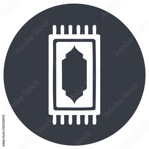 Elegant Islamic Prayer Rug Icon with Mihrab Arch Symbolizing Muslim Faith and Devotion