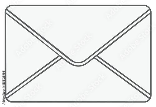 Simple Line Art Outline Envelope Icon for Mail and Digital Communication