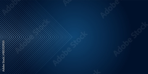 Dark Blue Abstract Background with Glowing Arrow Lines for Technology, Featuring a Futuristic Concept with Modern Shiny Blue Geometric Lines Design, Ideal for Banners, Covers, Posters, and Web Headers