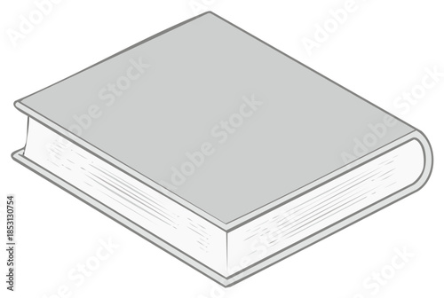 Isometric illustration of a book with blank covers, book cover, reading concept