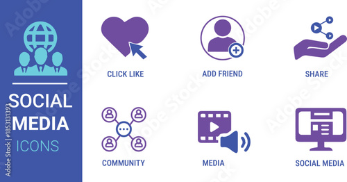 Flat style vector communication icon set