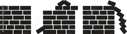 a brick wall pattern with alternating dark and light rectangular blocks a strong silhouette