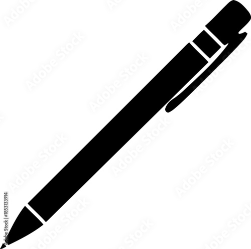 Pen Icon, classic hand writing tool, pen logo silhouette, 