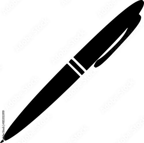 Pen Icon, classic hand writing tool, pen logo silhouette, 