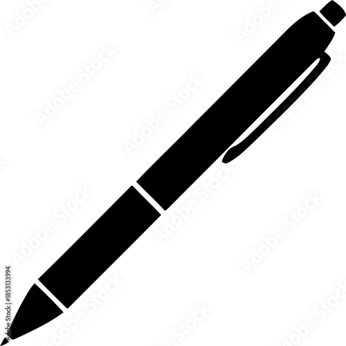 Pen Icon, classic hand writing tool, pen logo silhouette, 