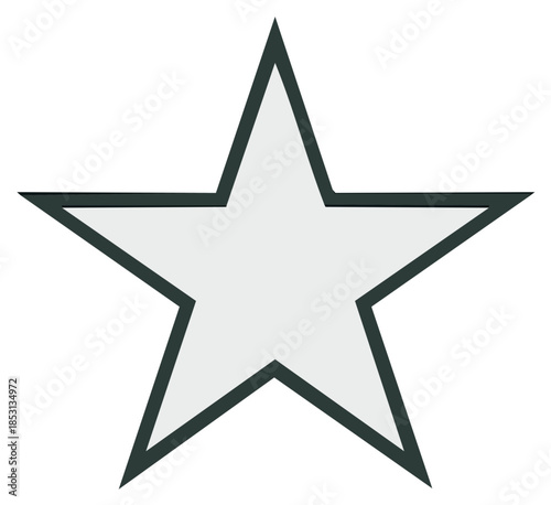 Star shape with a thick outline, single celestial star illustration, isolated on white