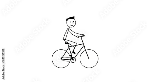 A cartoon illustration of a girl with a bicycle wearing a helmet while riding for fun as a young cyclist engaged in a healthy outdoor activity