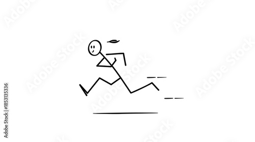Vector illustration of a 3d businessman silhouette running toward a business graph symbol to represent a successful race concept