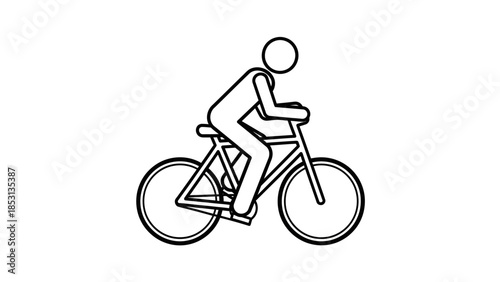 Cycling Silhouette: A minimalistic outline of a person engaged in the action of cycling. Depicting a person effortlessly navigating the roads on a bicycle.
