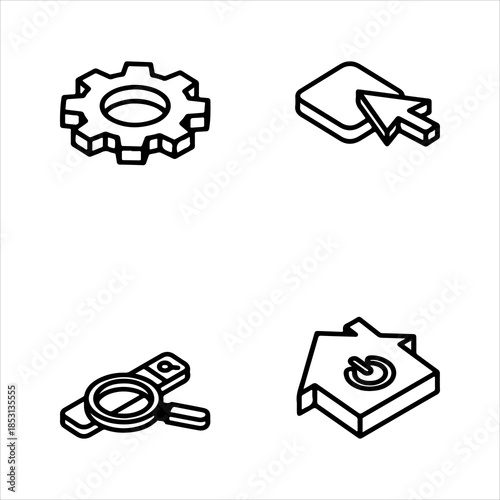 A Professional Navigational Interface Essential Icon Symbol, Showcasing User Experience and Web Dashboard Functionality in a Flat Design Minimalist Vector for App Development Success System Control.