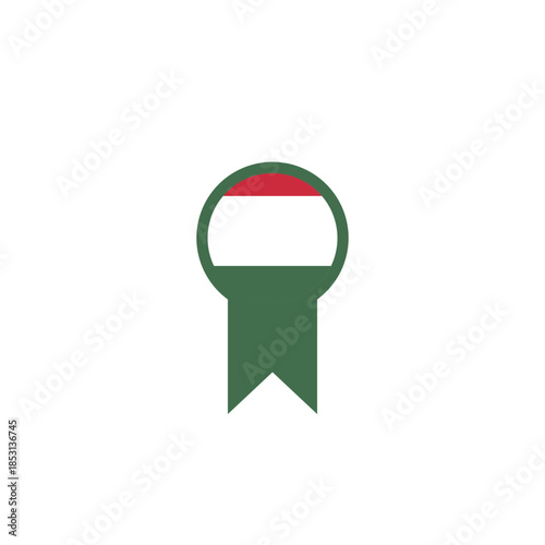 Hungary Flag Batch Ribbon In Icon
