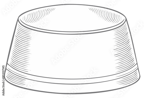 Monochrome engraved illustration of a traditional North African Fez hat