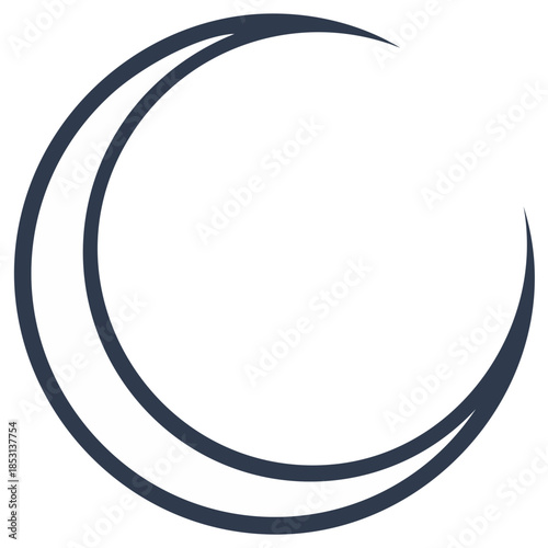 Crescent Moon Line Art Celestial Symbol Design Mystical Phase of the Moon Minimalist Icon