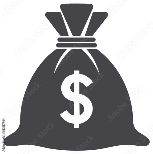Money Bag Icon with Dollar Sign for Finance and Wealth Concepts