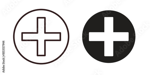 Add icons. thin line and glyph vector icons pack on white background