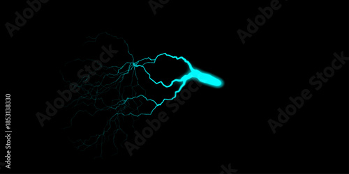 Powerful Lightning Bolts Against a Dark Background. night thunderstorm clipart illustration, lightning strike night sky vector, storm lightning digital illustration, glowing electric blue on black, 