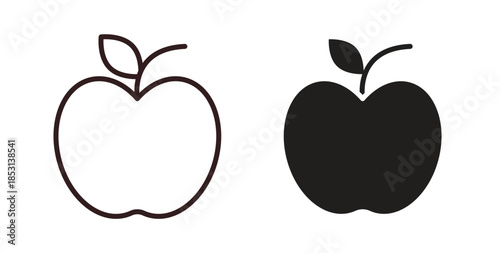 Apple icons. thin line and glyph vector icons pack on white background