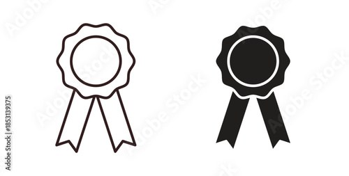 Badge icons. thin line and glyph vector icons pack on white background