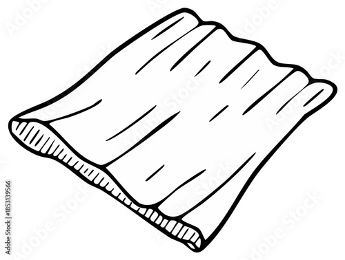 Abstract illustration of a folded napkin with outlines