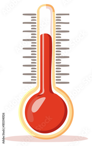 Vector Thermometer Showing High Temperature, Fever or Heatwave Illustration