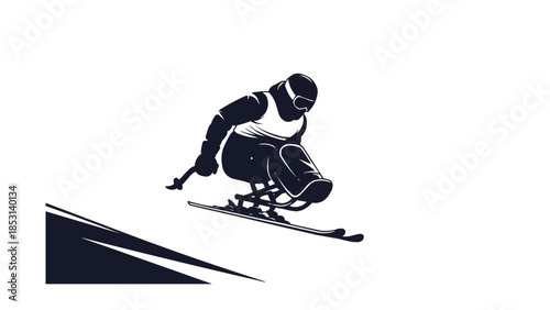 Sledge Athlete Silhouette | Winter Sports Motion Vector
Winter Sports Athlete Illustration