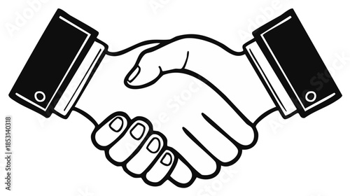Two hands firmly shaking in a gesture of agreement and partnership