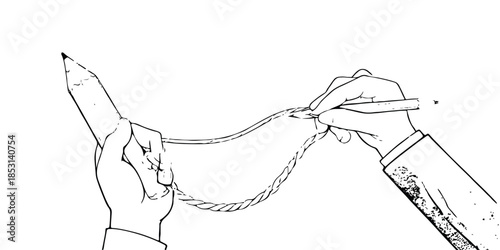 Vector sketch drawing of people silhouette man and woman jumping on the beach