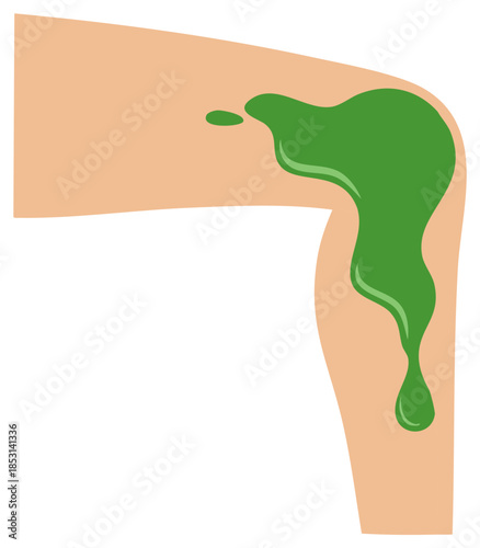 Person's Leg with Green Ointment or Mud, Healthcare Concept