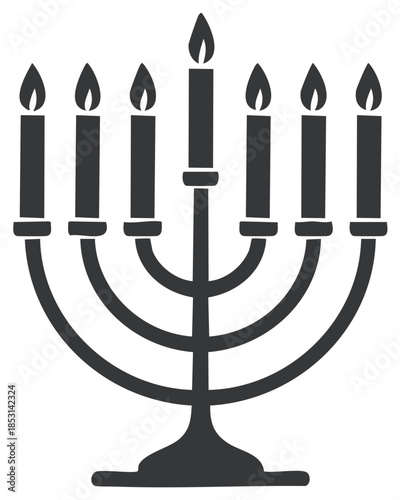 Seven branched candelabrum with lit candles in a symbolic illustration