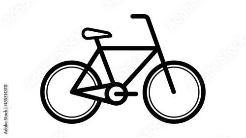 Bicycle Outline Icon – Minimalist Mountain Bike Vector Graphic for Cycling and Fitness
