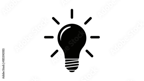 Glowing Light Bulb Icon Vector for Creative Idea and Innovation Concepts
