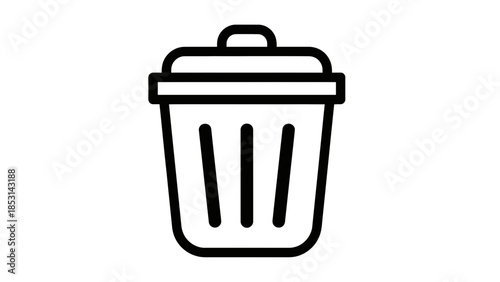 Trash Can Icon Vector Outline for Garbage and Waste Management