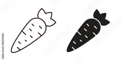 Carrot icons. thin line and glyph vector icons pack on white background