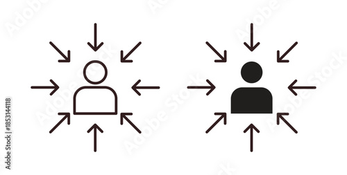 Centric consumer icons. thin line and glyph vector icons pack on white background