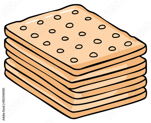 Simple cartoon illustration of a stack of rectangular crackers