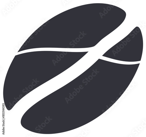 Stylized Coffee Bean Silhouette Graphic Symbol for Cafes and Beverages Simple Modern Design