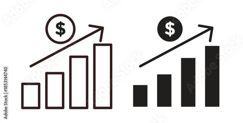 Chat arrow grow icons. thin line and glyph vector icons pack on white background